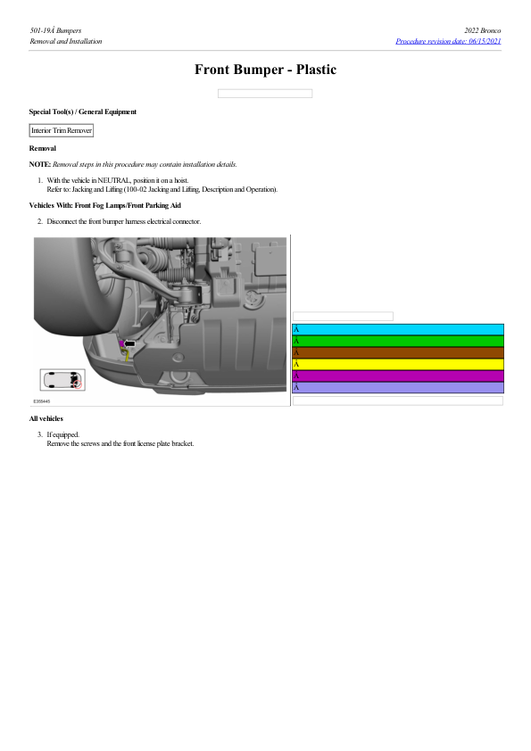 Front Bumper Plastic G2235882 Manual