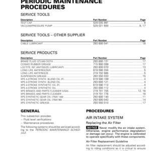 SSV Maintenance Procedures (Traxter Series) Shop supp. 219100901 026 Manual