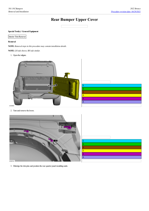 Rear Bumper Upper Cover G2237401 Manual