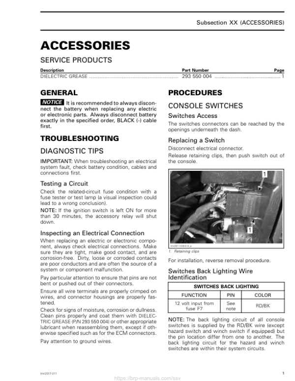 SSV 2017 Accessories (Traxter T) Shop tmr2017 311 Manual