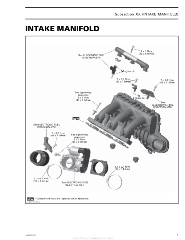 SSV 2017 Intake manifold (Maverick X3) Shop tmr2017 017 Manual