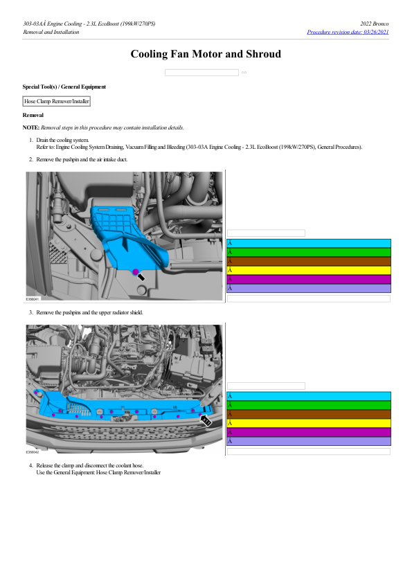 Cooling Fan Motor and Shroud G2224942 Manual