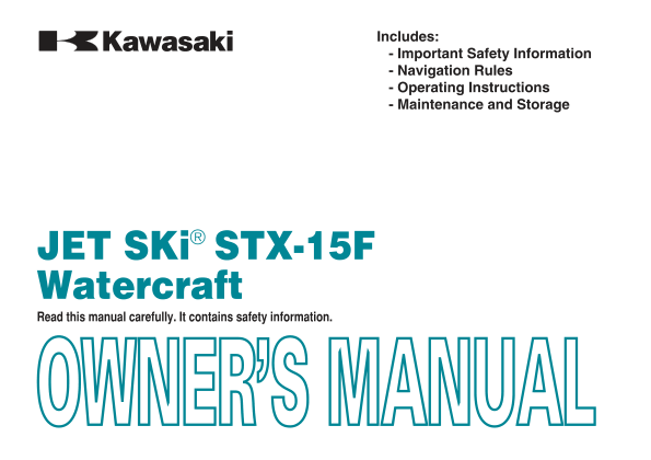 2009 kawasaki jet ski stx 15f 22OWNERSMANUAL Manual