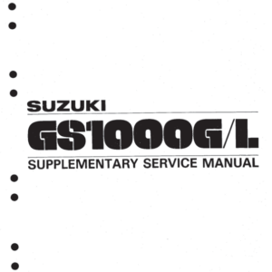 Suzuki GS1000G Manual