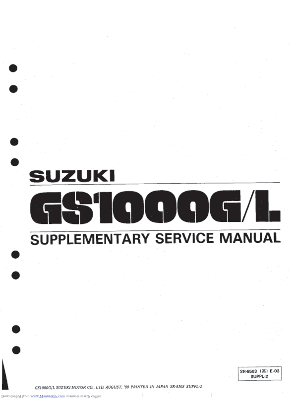 Suzuki GS1000G Manual