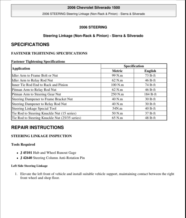 STEERING LINKAGE Manual