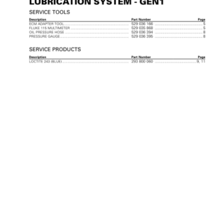 SSV 2021 Lubrication GEN1 Repair RTX21 903SSV 001 en Manual