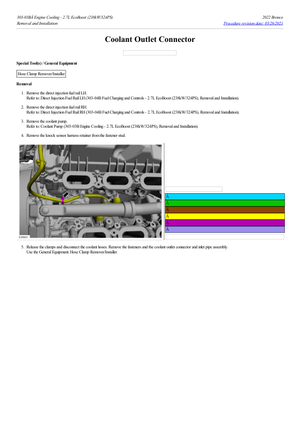 Coolant Outlet Connector G2225018 Manual