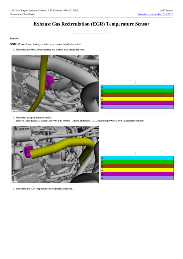 Exhaust Gas Recirculation (EGR) Temperature Sensor G2248526 Manual