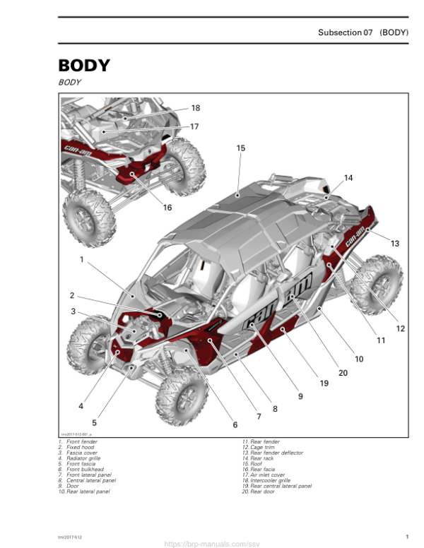 SSV Body (Maverick X3 MAX) Shop tmr2017 512 Manual