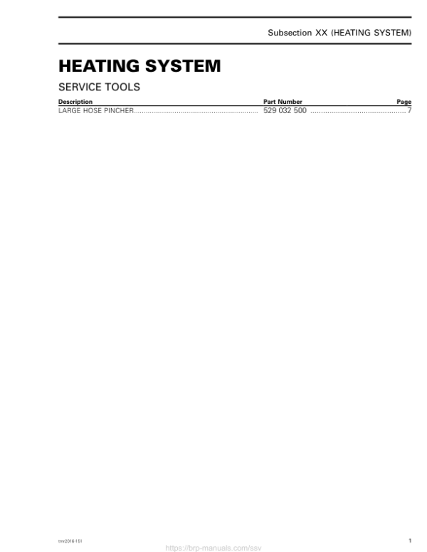 SSV Heating System (Defender) Shop tmr2016 151 Manual