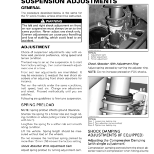 ATV 2020 Suspension Adjustments Shop Supp vmr2020 012 Manual