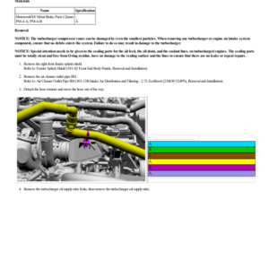 Turbocharger Oil Supply Tube RH G2193107 Manual