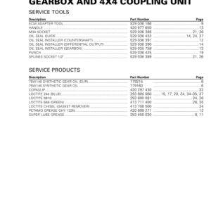 SSV 2020 Gearbox and 4x4 Coupling Repair RTX20 900SSV 009 en Manual