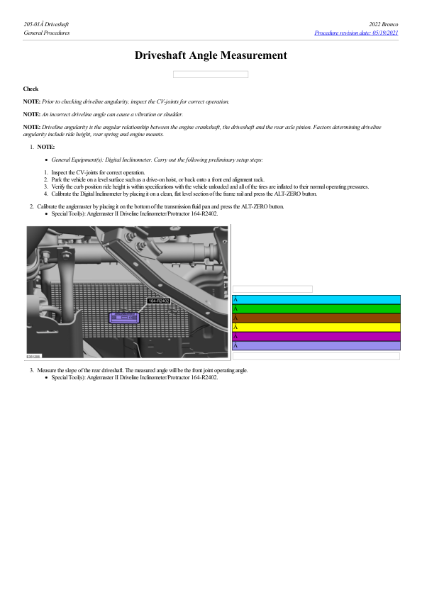 Driveshaft Angle Measurement G2222584 Manual