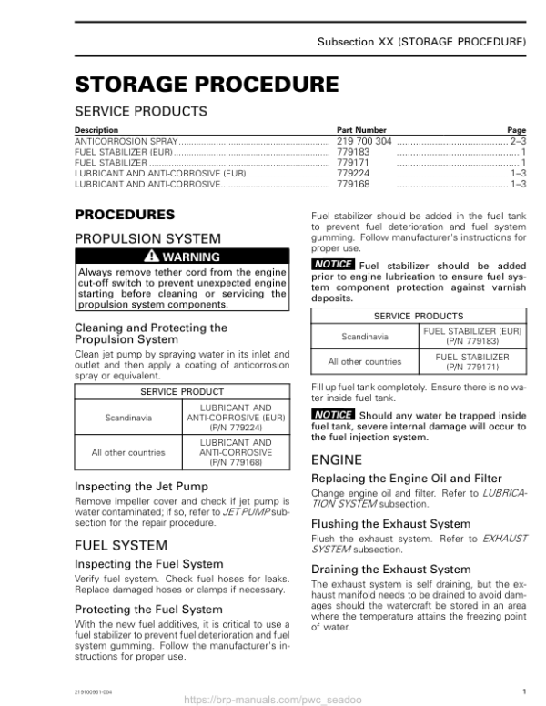 Storage Procedures Manual