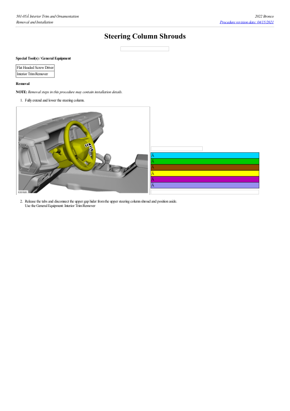 Steering Column Shrouds G2217661 Manual