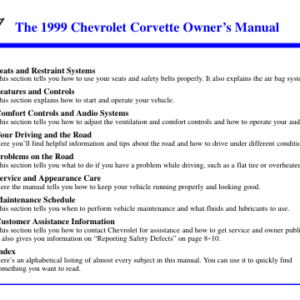 1999 Chevrolet Corvette Manual