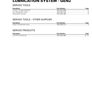 SSV 2021 Lubrication GEN2 Repair RTX21 903SSV 002 en Manual