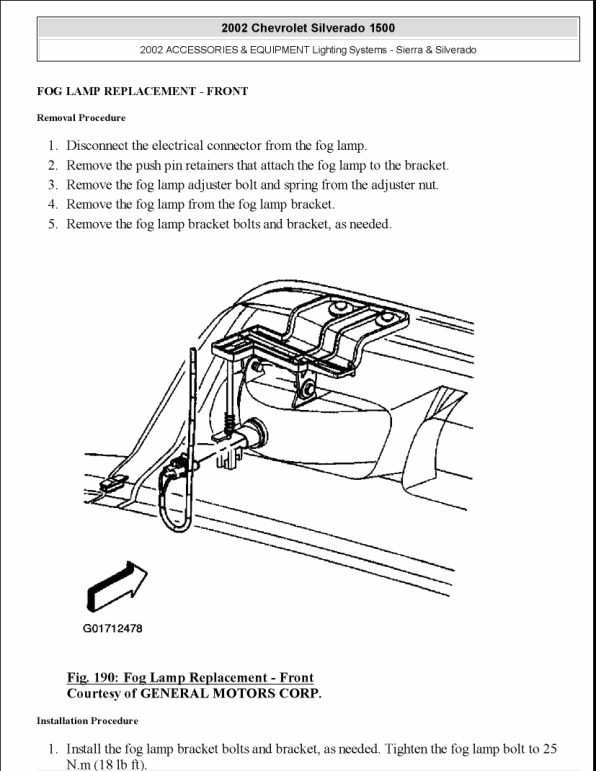 FOG LAMPS Manual