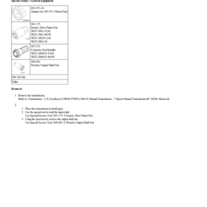 Output Shaft Seal G2218119 Manual