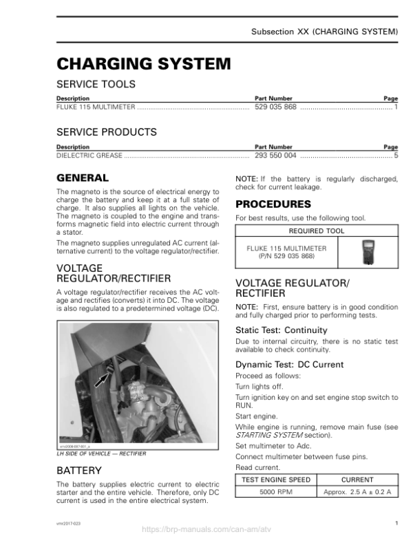 ATV Charging System (Mini DS) Shop vmr2017 023 Manual