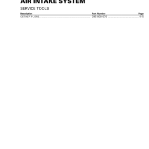 Air intake system Manual