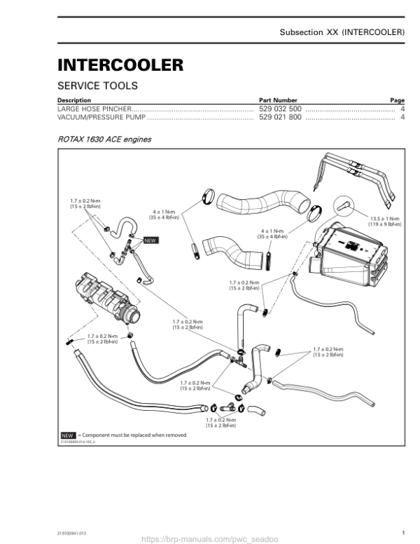 INTERCOOLER LINE UP SEA DOO Manual