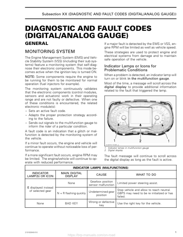 ROAD 2018 (Fault Codes AnalogDigital) repair 219100949 010 Manual