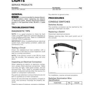 SSV 2018 Lights (MAVERICK TRAIL) Shop 219100905 043 Manual