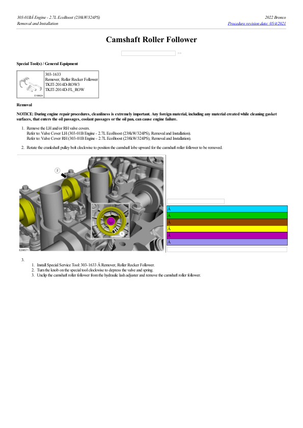 Camshaft Roller Follower G2206270 Manual