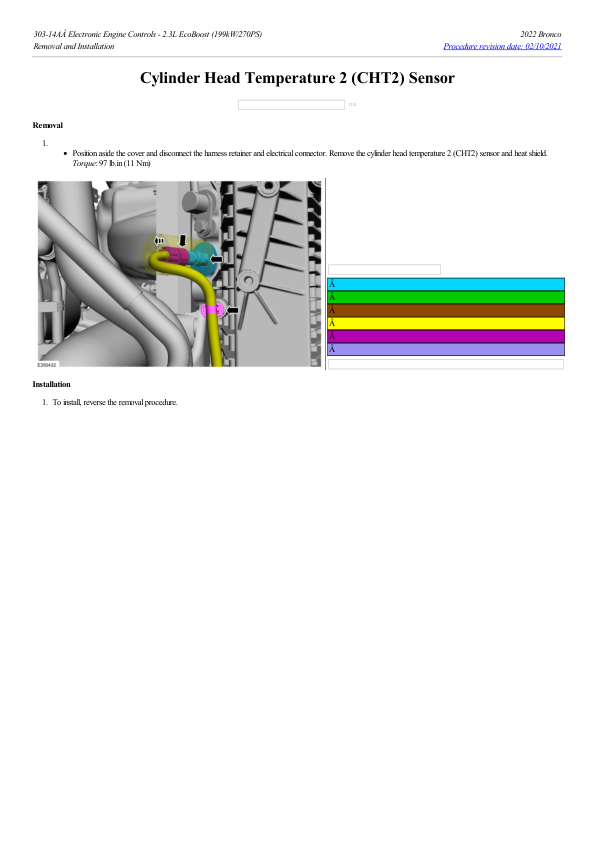 Cylinder Head Temperature 2 (CHT2) Sensor G2193259 Manual