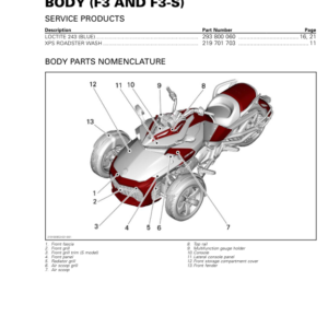 ON ROAD Body (F3 and F3 S) Shop 219100953 031 Manual