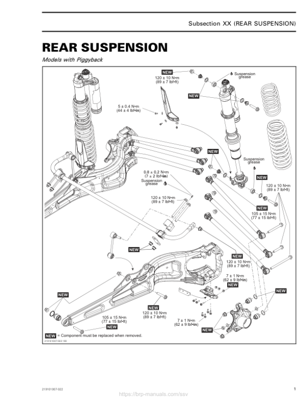 SSV MY20 Rear Suspension (Maverick suppl.) 219101007 022 en Manual