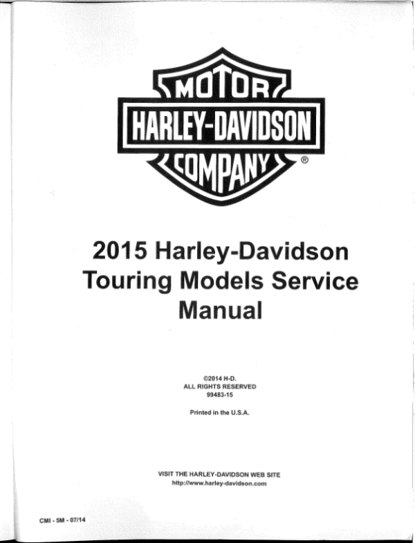 Harley Davidson 2015 Touring Manual