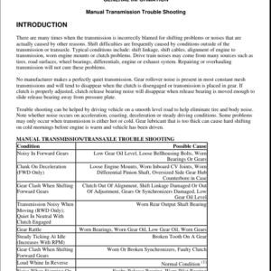 Troubleshooting Transmissions Manual