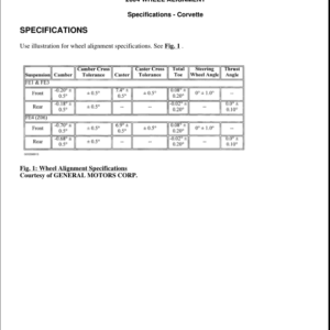 Wheel Alignment Specifications & Proceduress Manual