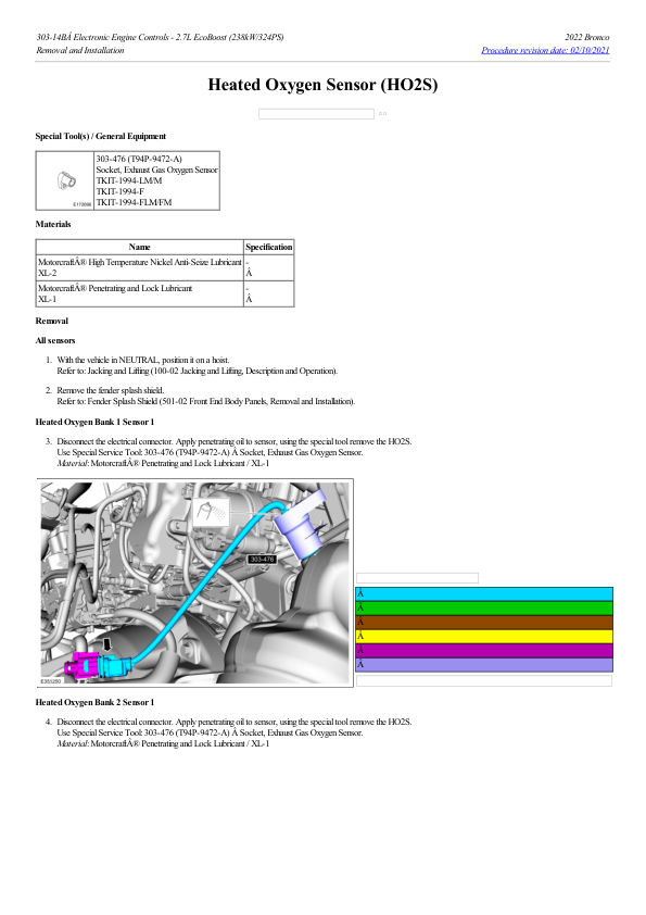 Heated Oxygen Sensor (HO2S) G2193584 Manual