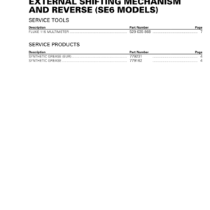 ON ROAD External Shifting Mechanism and Reverse Shop 219100953 010 Manual