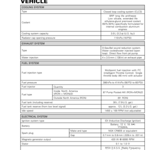 Technical Specifications Vehicle Manual