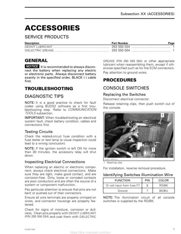 SSV 2017 Accessories (Maverick X3) Shop tmr2017 040 Manual