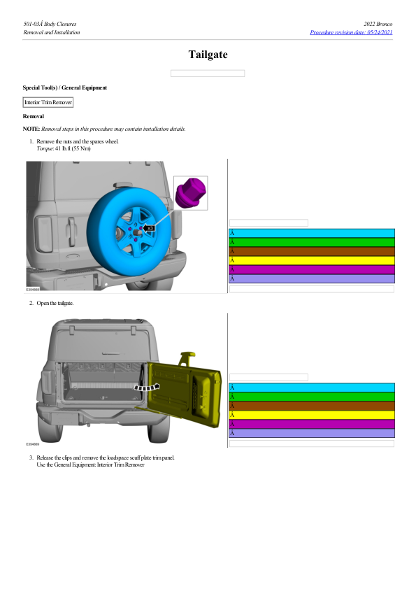 Tailgate G2237351 Manual