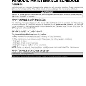 ATV MY18 Periodic Maintenance Schedule 219100885 006 Manual