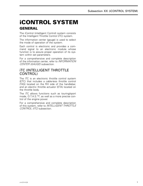 iCONTROL SYSTEM Manual