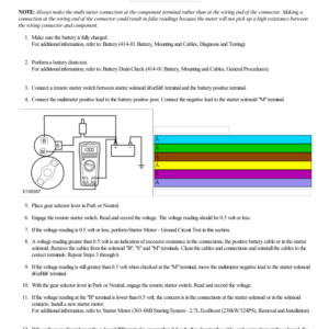 Starter Motor Voltage Circuit Check G2223857 Manual