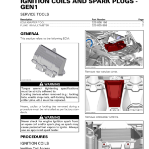 SSV 2021 Ignition Coils and Spark Plugs GEN1 Repair RTX21 903SSV 007 en Manual