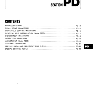 Propeller Shaft & Differential Carrier Manual