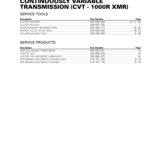 ATV CVT 1000R Xmr (Outlander X mr) Shop supplement vmr2016 310 Manual