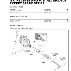 REVERSE AND VTS (ALL MODELS EXCEPT SPARK SERIES) LINE UP SEA DOO Shop Supp 219100941 022 Manual