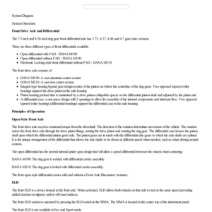 Front Drive Axle and Differential System Operation and Component Description G2234233 Manual